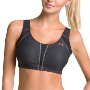 Under Armour Black Sports Bra with Pink Logo